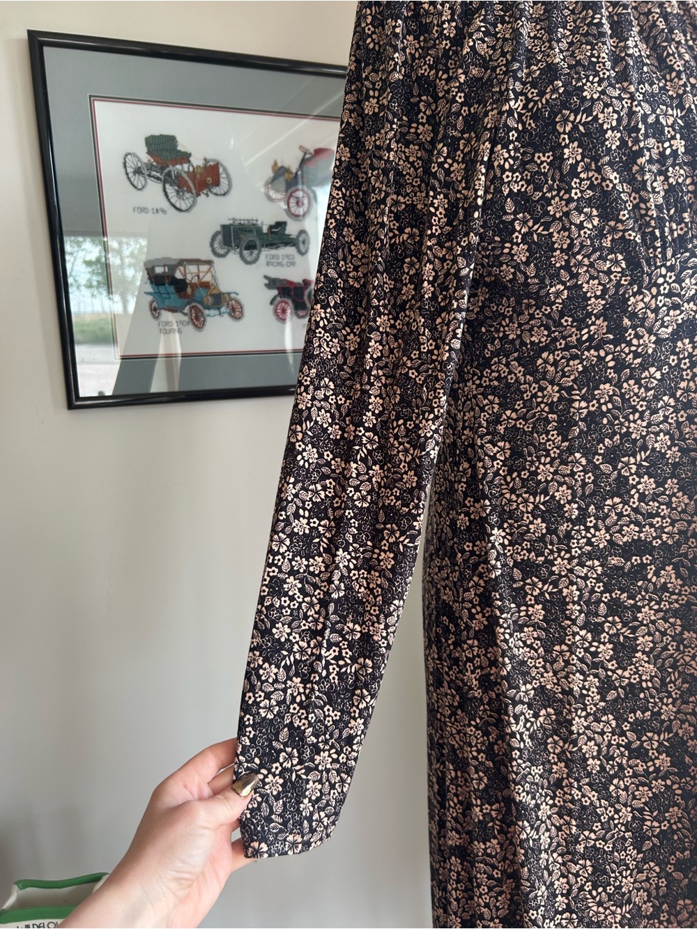 Ever New Black Floral High-Neck Long Sleeve Maxi Dress - Picture 4 of 4